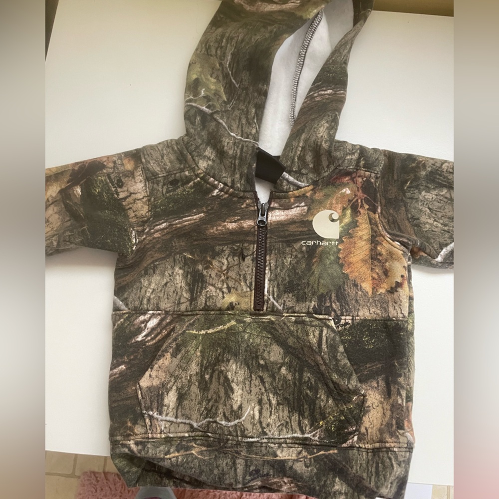 Camo carhartt Half-Zip Hoodie 0-3 nwot